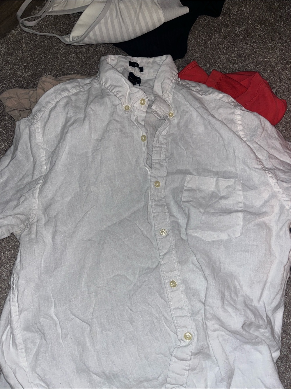 J. Crew White Slim Collared Button-Up Shirt